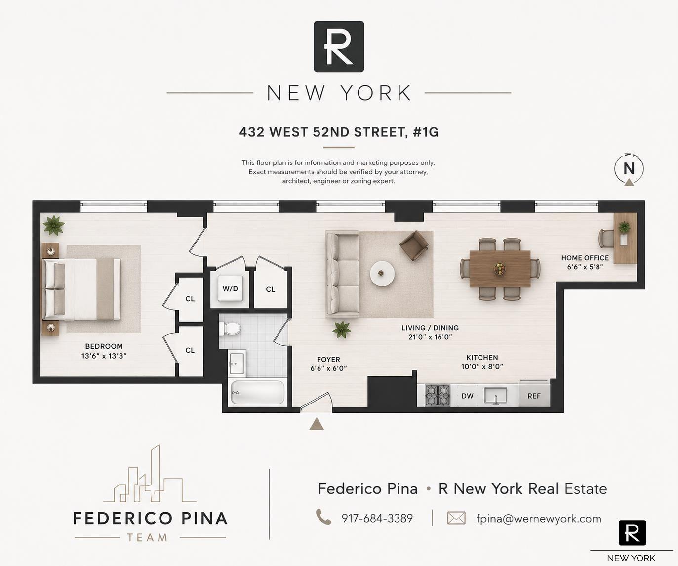 432 West 52nd Street Unit 1-G, Manhattan NY 10019